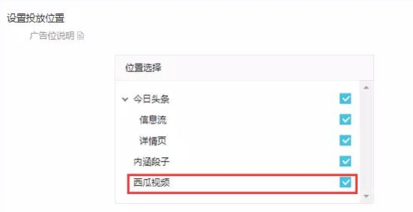 西瓜視頻廣告主在頭條AD后臺(tái)創(chuàng)建廣告計(jì)劃時(shí)，可單獨(dú)在西瓜視頻投放廣告。